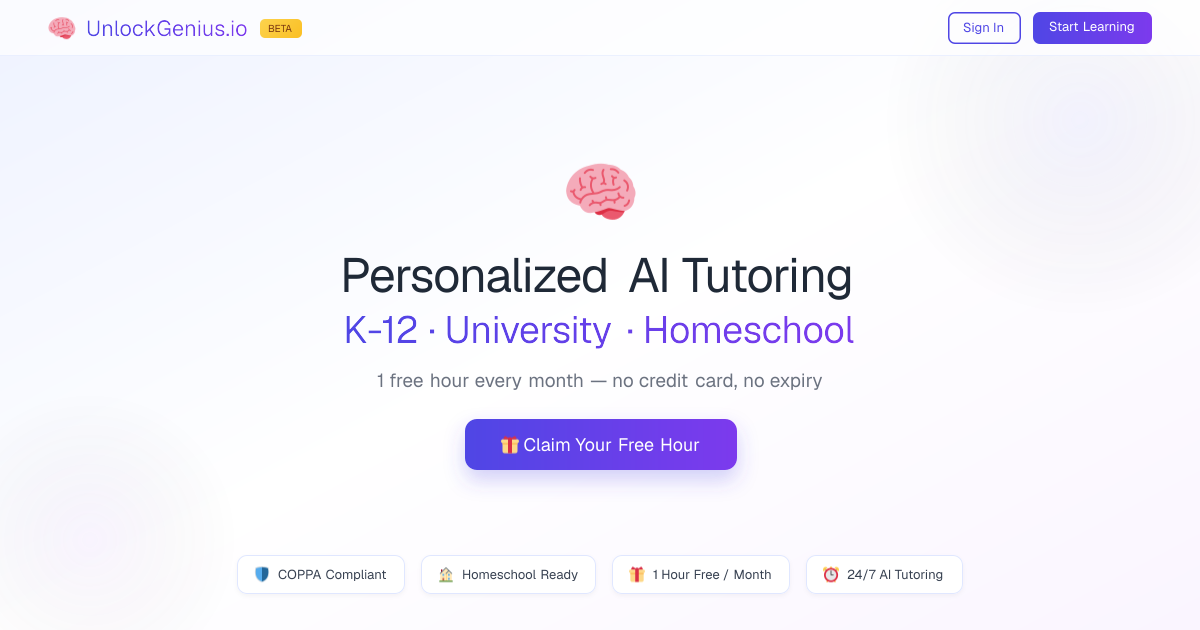 Best AI Tutor 2026: Ranked & Compared | UnlockGenius.io Blog